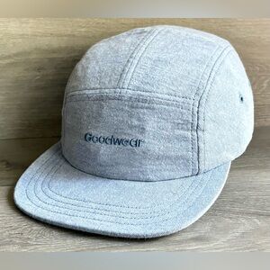 Vintage Goodwear 5 Panel Streetwear Snapback Hat Made In USA Blue
